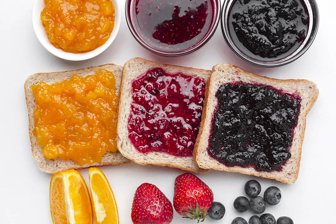 flat-lay-delicious-jam-bread